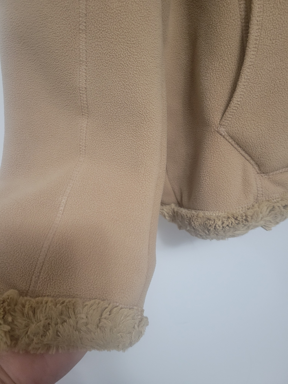 Green Tea- Cozy Sherpa-Lined Zip Hoodie in Light Taupe - Picture 7 of 8